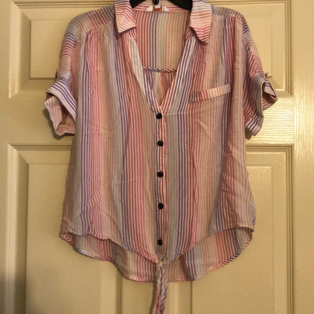 Candie’s Button Front Tie Top